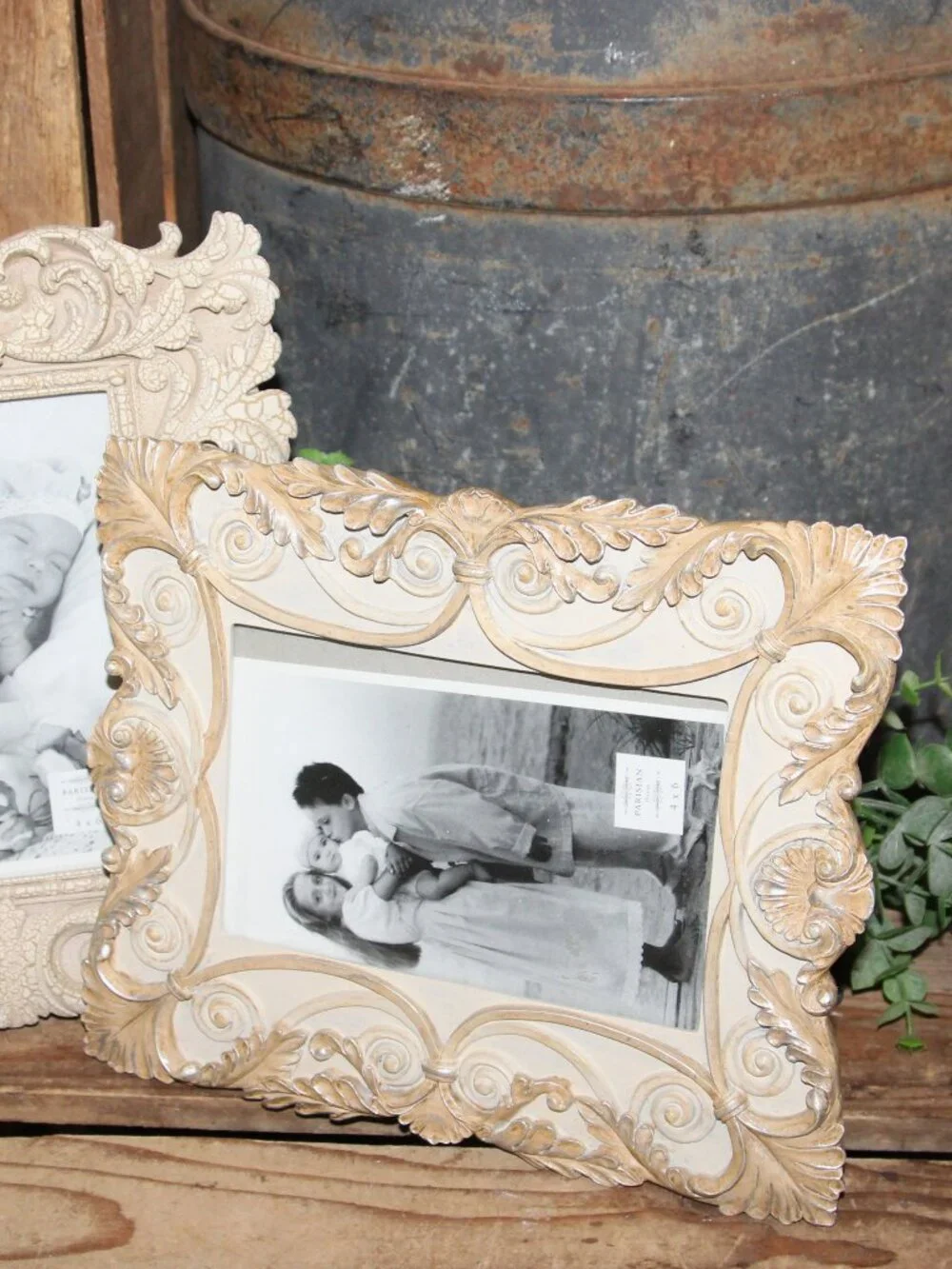 Pair of Ornate Shabby French Country Table Top Picture Frames